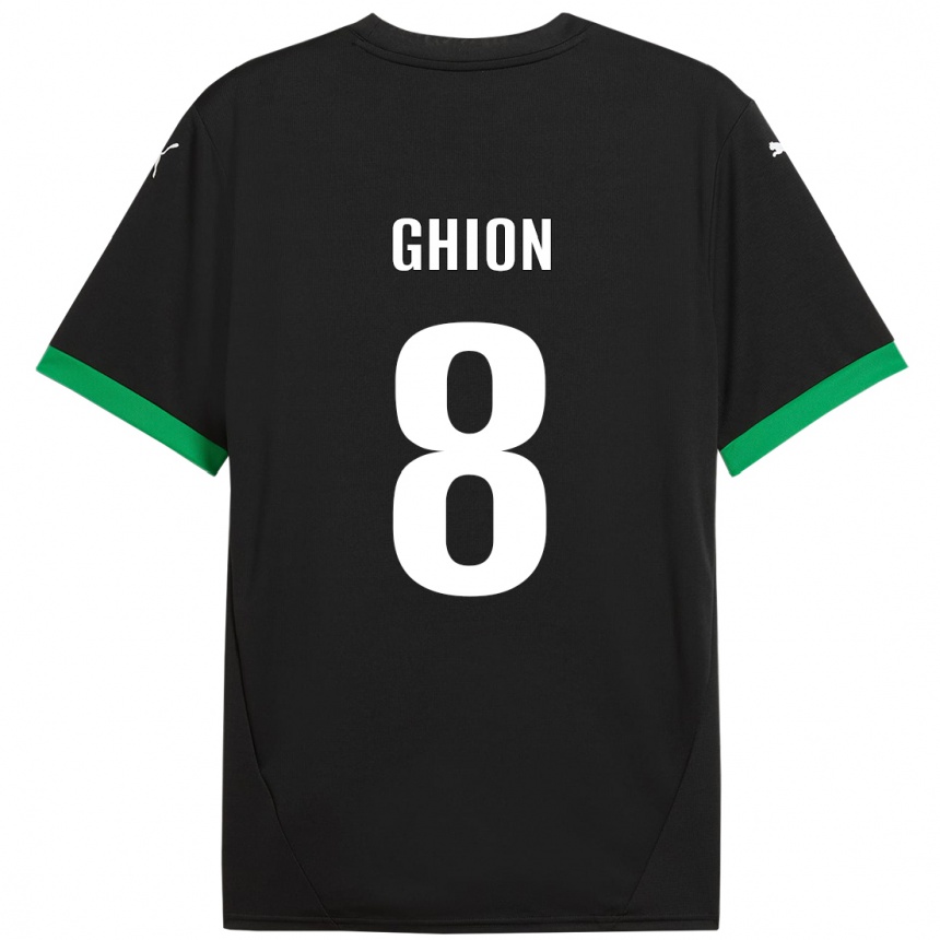 Kids Football Andrea Ghion #8 Black Dark Green Home Jersey 2024/25 T-Shirt