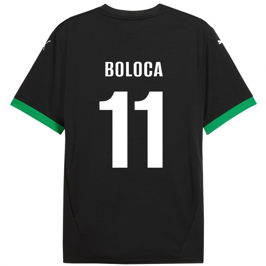 Kids Football Daniel Boloca #11 Black Dark Green Home Jersey 2024/25 T-Shirt