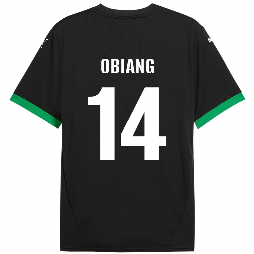 Kids Football Pedro Obiang #14 Black Dark Green Home Jersey 2024/25 T-Shirt