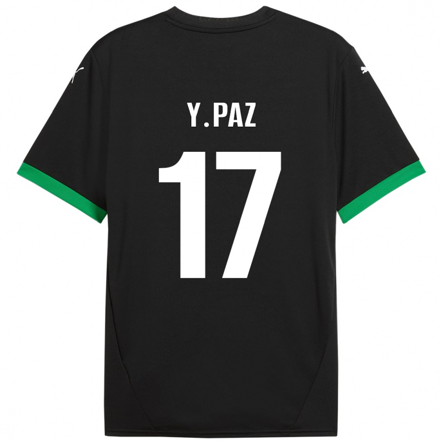 Kids Football Yeferson Paz #17 Black Dark Green Home Jersey 2024/25 T-Shirt