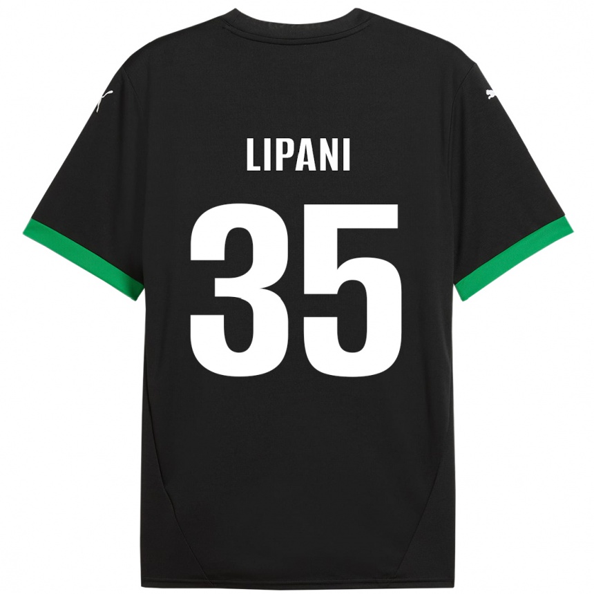 Kids Football Luca Lipani #35 Black Dark Green Home Jersey 2024/25 T-Shirt