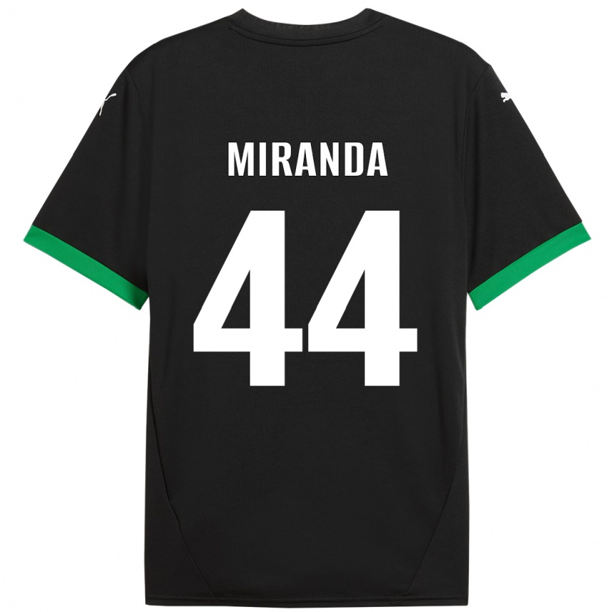 Kids Football Kevin Miranda #44 Black Dark Green Home Jersey 2024/25 T-Shirt