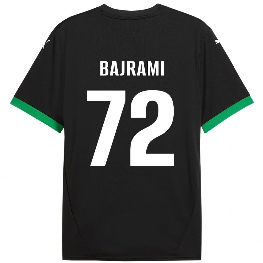 Kids Football Nedim Bajrami #72 Black Dark Green Home Jersey 2024/25 T-Shirt