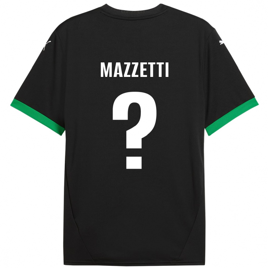 Kids Football Riccardo Mazzetti #0 Black Dark Green Home Jersey 2024/25 T-Shirt