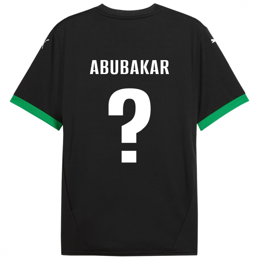 Kids Football Salim Abubakar #0 Black Dark Green Home Jersey 2024/25 T-Shirt