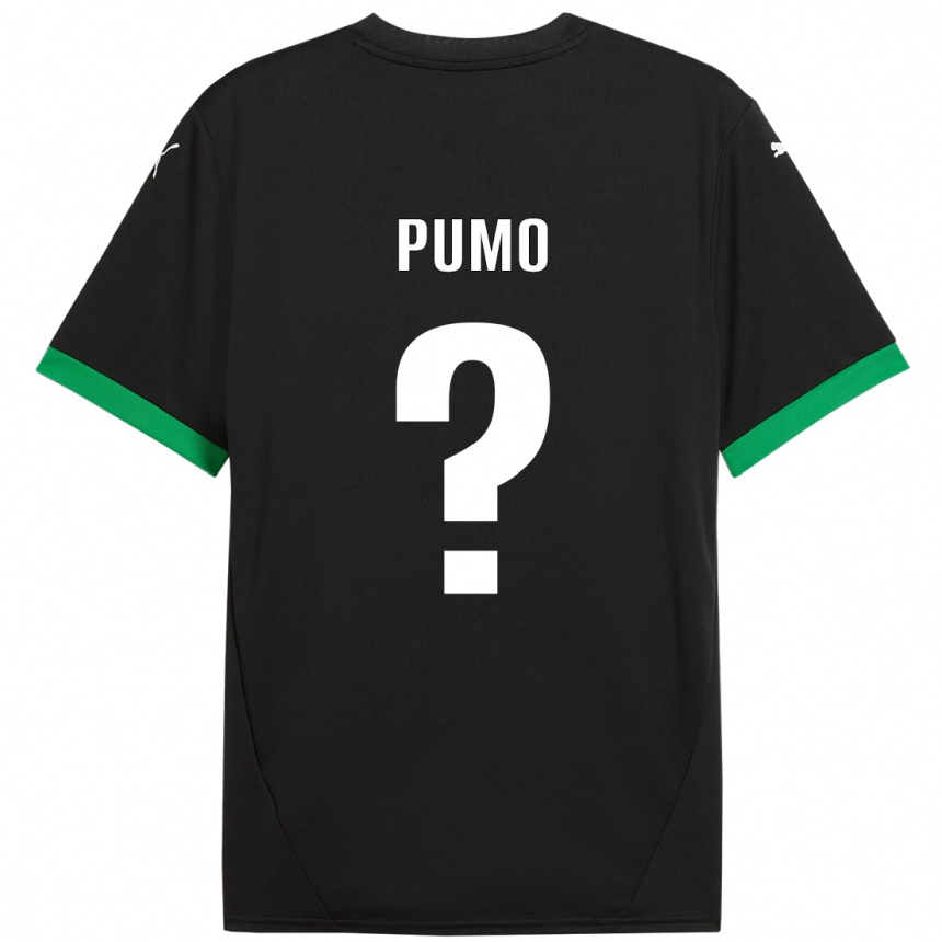 Kids Football Samuele Pumo #0 Black Dark Green Home Jersey 2024/25 T-Shirt