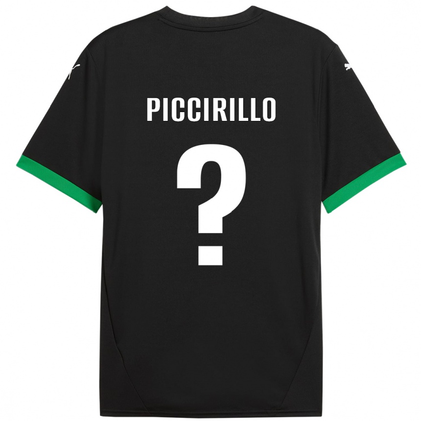 Kids Football Michele Piccirillo #0 Black Dark Green Home Jersey 2024/25 T-Shirt