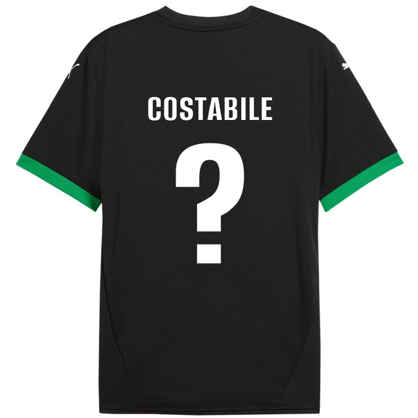 Kids Football Cristian Costabile #0 Black Dark Green Home Jersey 2024/25 T-Shirt