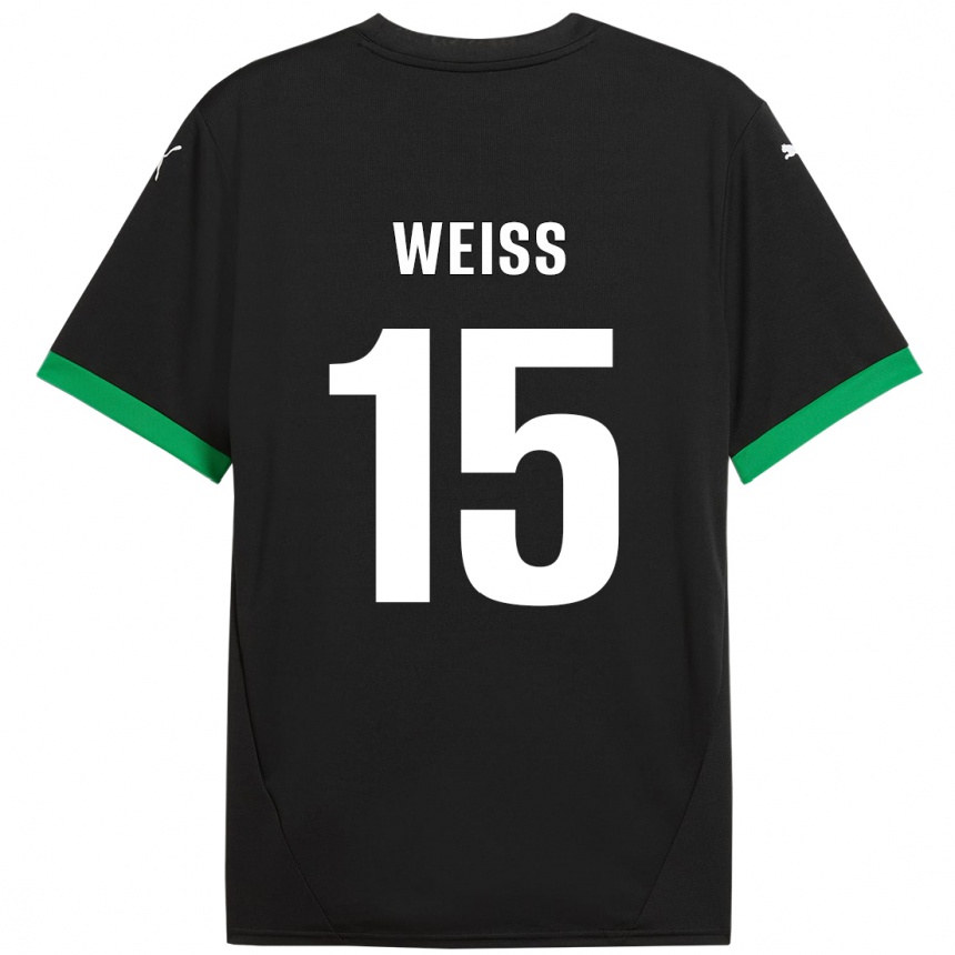 Kids Football David Weiss #15 Black Dark Green Home Jersey 2024/25 T-Shirt