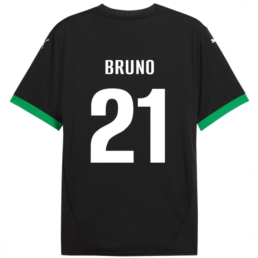 Kids Football Kevin Bruno #21 Black Dark Green Home Jersey 2024/25 T-Shirt