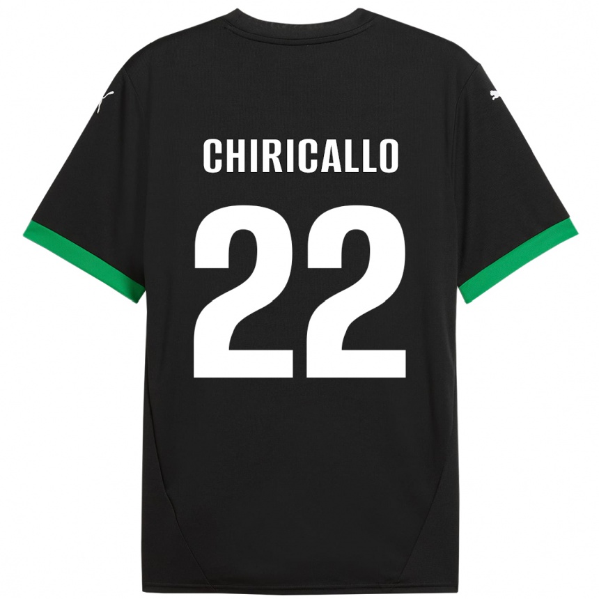 Kids Football Giovanni Chiricallo #22 Black Dark Green Home Jersey 2024/25 T-Shirt