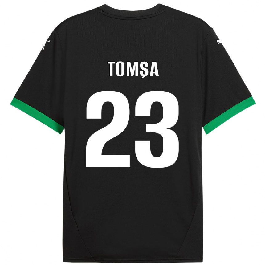 Kids Football Troy Tomșa #23 Black Dark Green Home Jersey 2024/25 T-Shirt