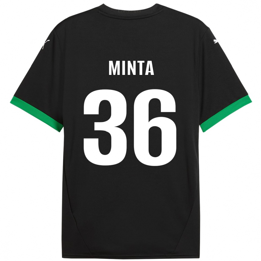 Kids Football Amoako Minta #36 Black Dark Green Home Jersey 2024/25 T-Shirt