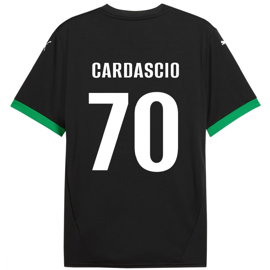 Kids Football Alessandro Cardascio #70 Black Dark Green Home Jersey 2024/25 T-Shirt