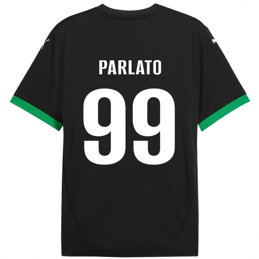 Kids Football Claudio Parlato #99 Black Dark Green Home Jersey 2024/25 T-Shirt