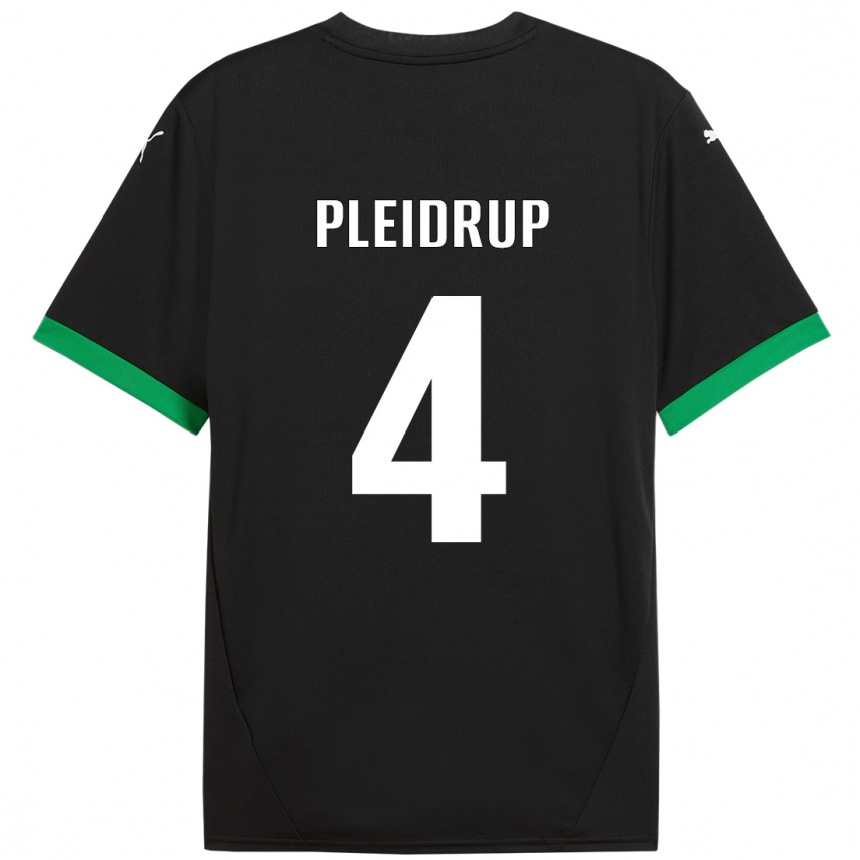 Kids Football Caroline Pleidrup #4 Black Dark Green Home Jersey 2024/25 T-Shirt