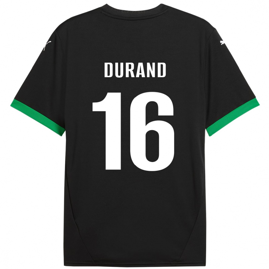 Kids Football Solène Durand #16 Black Dark Green Home Jersey 2024/25 T-Shirt