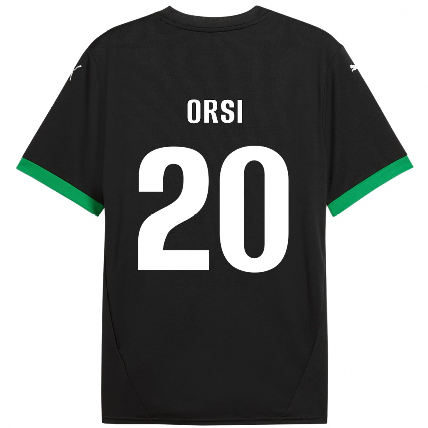 Kids Football Benedetta Orsi #20 Black Dark Green Home Jersey 2024/25 T-Shirt