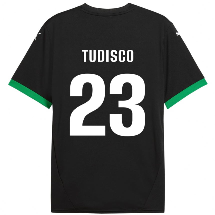 Kids Football Giorgia Tudisco #23 Black Dark Green Home Jersey 2024/25 T-Shirt