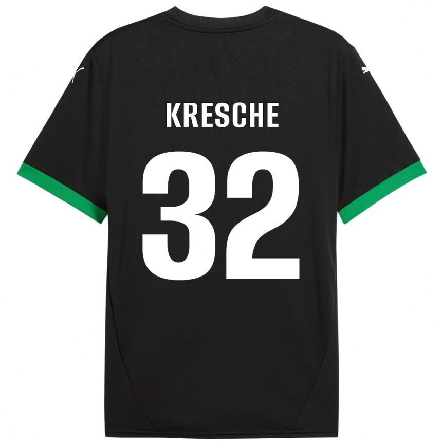 Kids Football Isabella Kresche #32 Black Dark Green Home Jersey 2024/25 T-Shirt