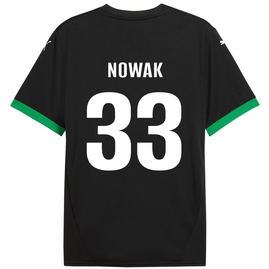 Kids Football Julie Nowak #33 Black Dark Green Home Jersey 2024/25 T-Shirt