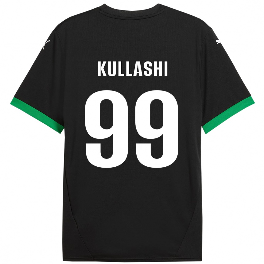 Kids Football Loreta Kullashi #99 Black Dark Green Home Jersey 2024/25 T-Shirt