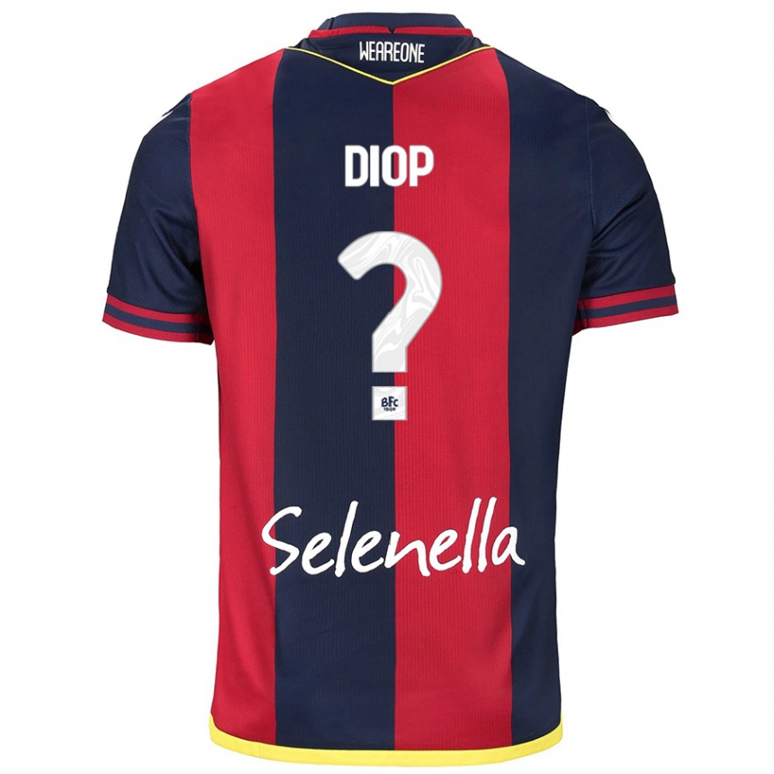 Kids Football Saer Diop #0 Red Royal Blue Home Jersey 2024/25 T-Shirt