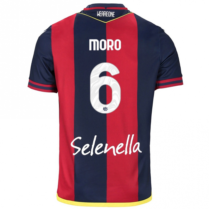 Kids Football Nikola Moro #6 Red Royal Blue Home Jersey 2024/25 T-Shirt