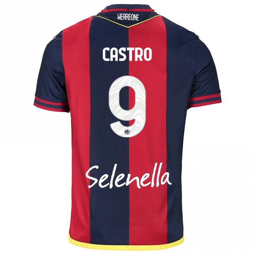 Kids Football Santiago Castro #9 Red Royal Blue Home Jersey 2024/25 T-Shirt