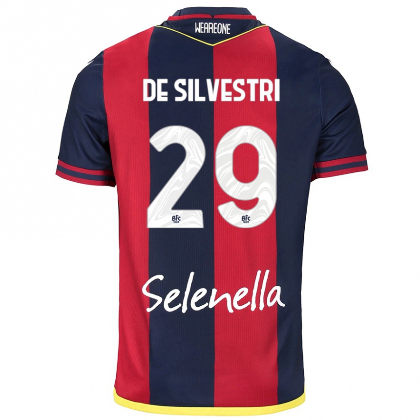 Kids Football Lorenzo De Silvestri #29 Red Royal Blue Home Jersey 2024/25 T-Shirt