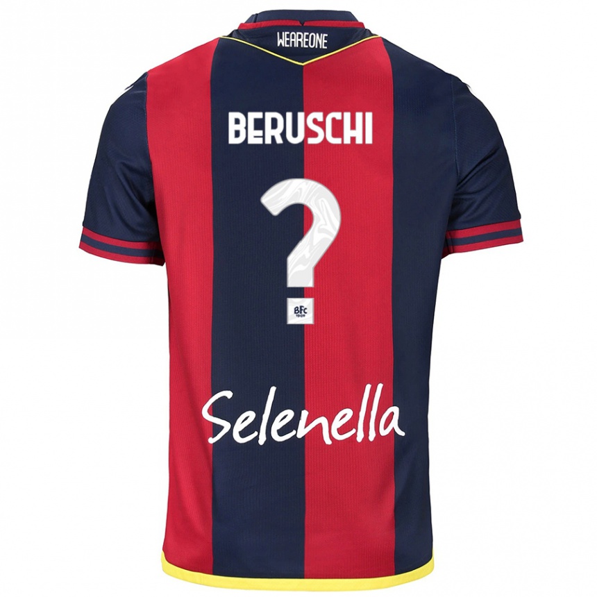 Kids Football Diego Beruschi #0 Red Royal Blue Home Jersey 2024/25 T-Shirt