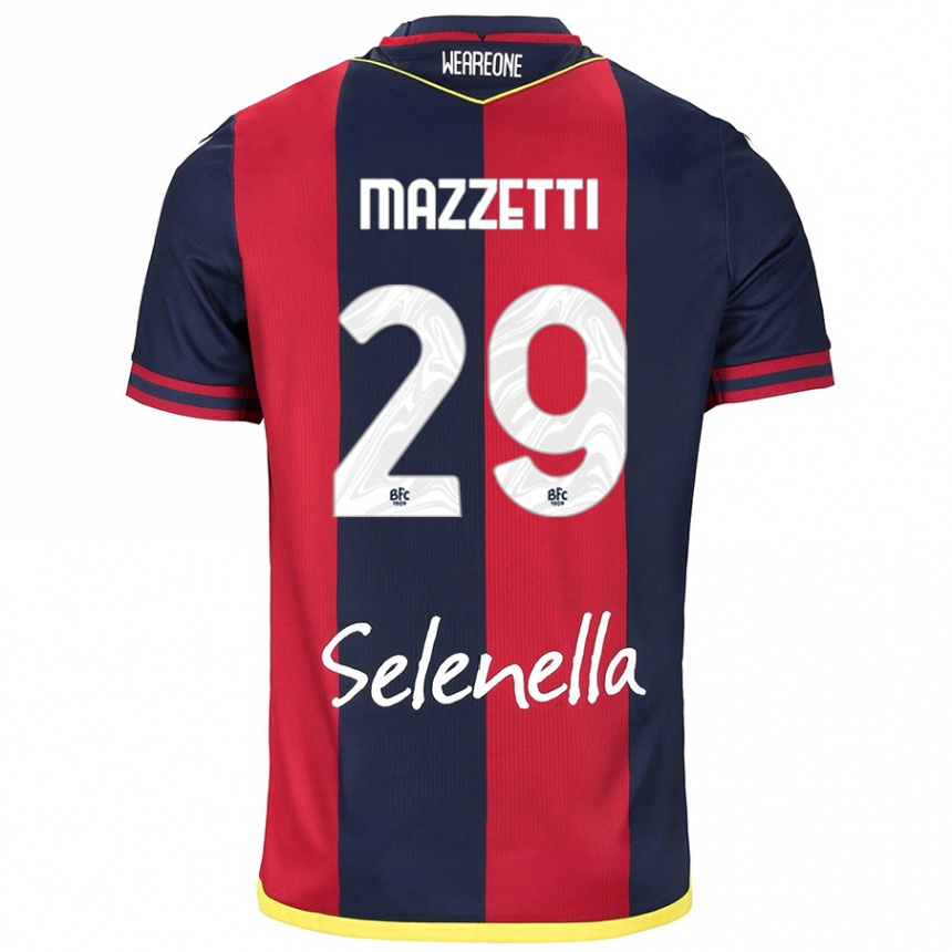 Kids Football Gabriele Mazzetti #29 Red Royal Blue Home Jersey 2024/25 T-Shirt