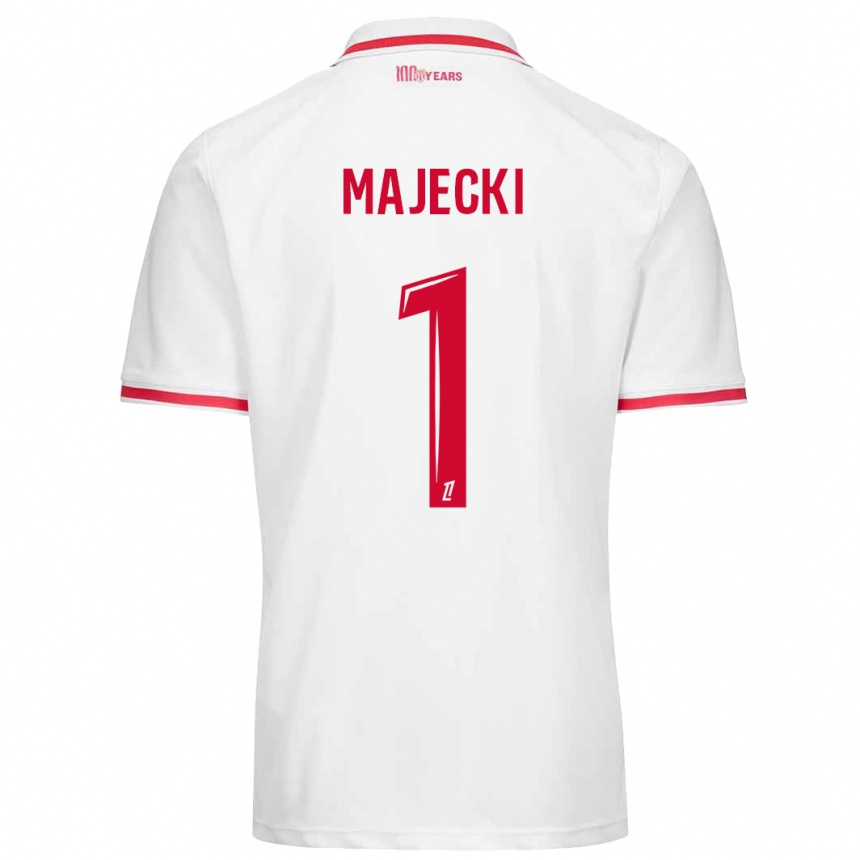 Kids Football Radoslaw Majecki #1 White Red Home Jersey 2024/25 T-Shirt