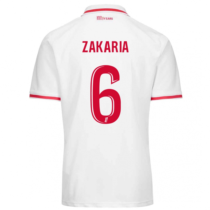 Kids Football Denis Zakaria #6 White Red Home Jersey 2024/25 T-Shirt