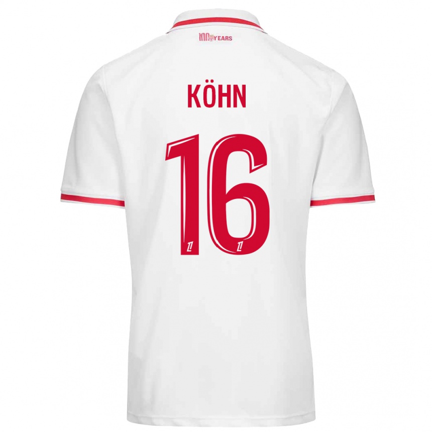 Kids Football Philipp Köhn #16 White Red Home Jersey 2024/25 T-Shirt