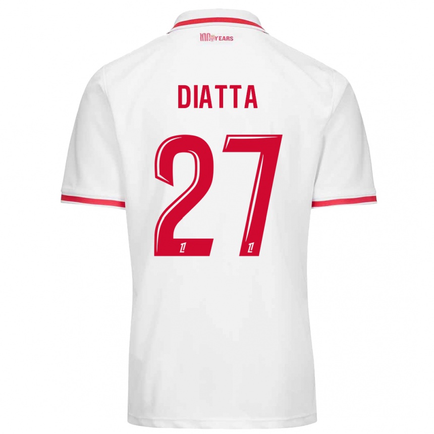 Kids Football Krépin Diatta #27 White Red Home Jersey 2024/25 T-Shirt