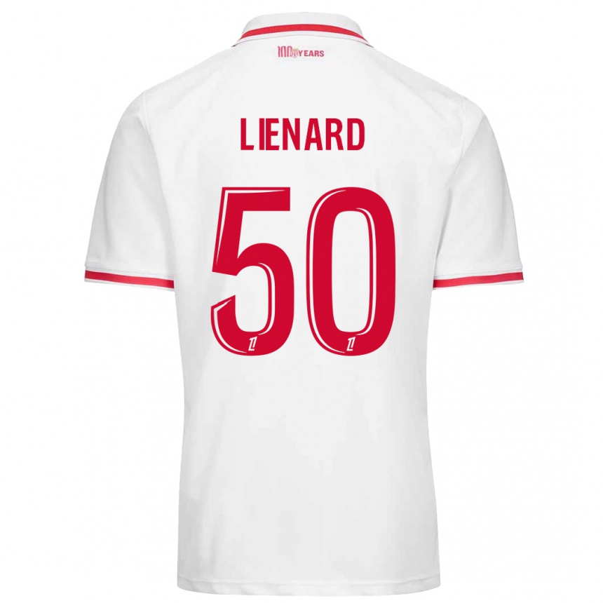 Kids Football Yann Lienard #50 White Red Home Jersey 2024/25 T-Shirt