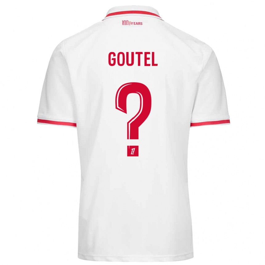 Kids Football Farid Goutel #0 White Red Home Jersey 2024/25 T-Shirt