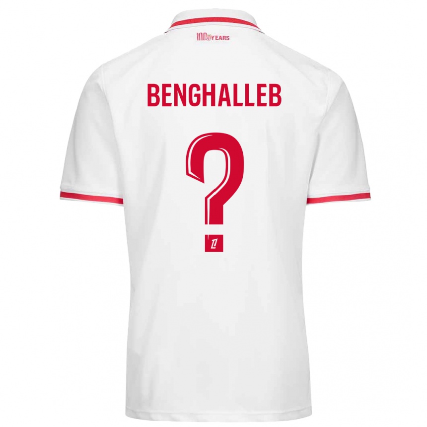 Kids Football Adam Benghalleb #0 White Red Home Jersey 2024/25 T-Shirt