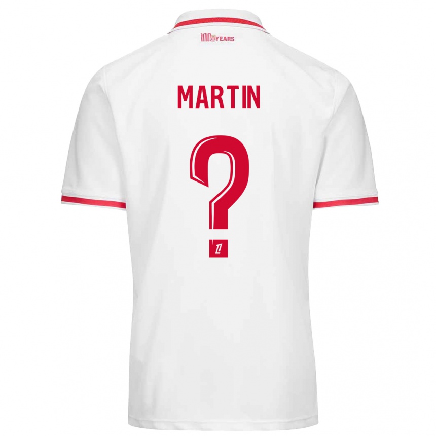 Kids Football Logan Martin #0 White Red Home Jersey 2024/25 T-Shirt