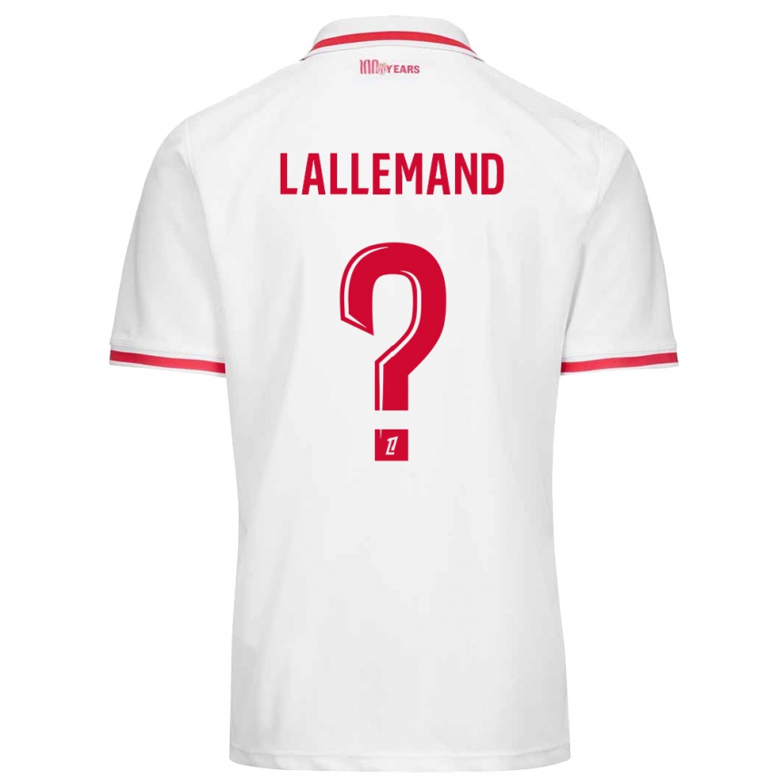 Kids Football Nassim Lallemand #0 White Red Home Jersey 2024/25 T-Shirt