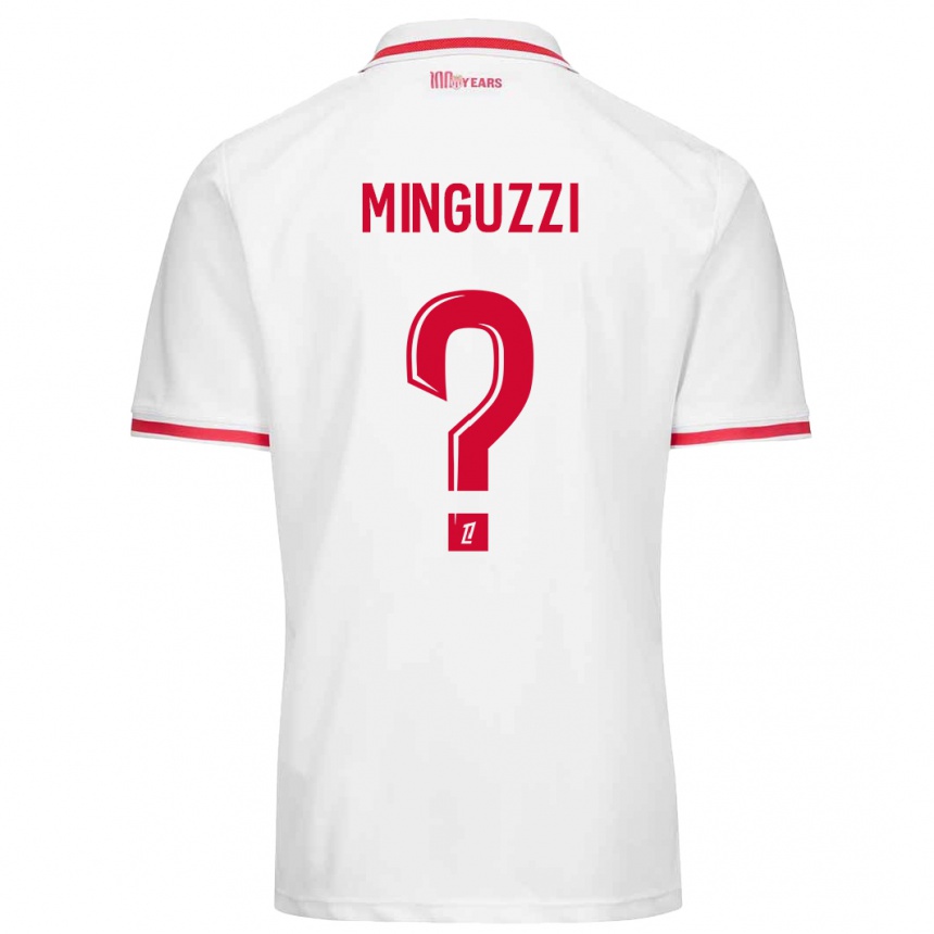 Kids Football Matteo Minguzzi #0 White Red Home Jersey 2024/25 T-Shirt