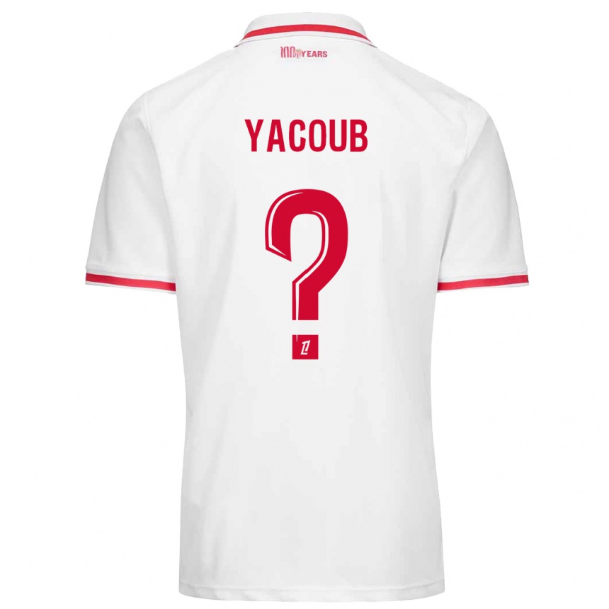 Kids Football Béchir Yacoub #0 White Red Home Jersey 2024/25 T-Shirt