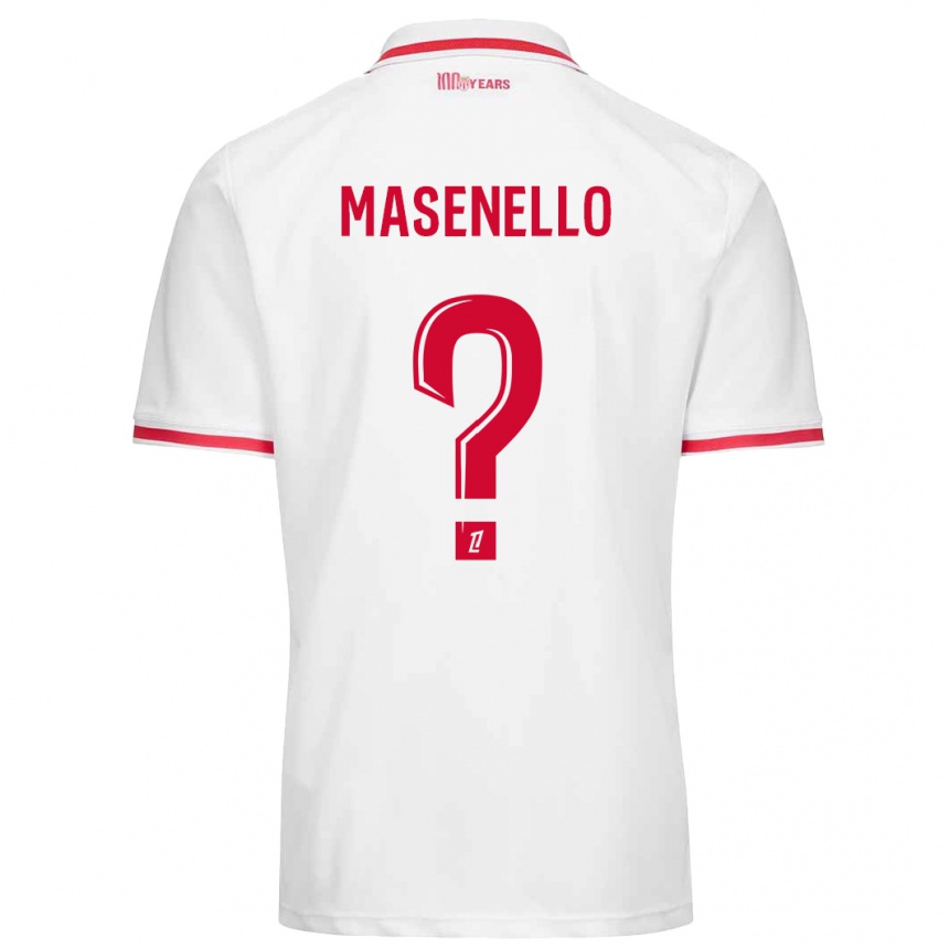 Kids Football Tristan Masenello #0 White Red Home Jersey 2024/25 T-Shirt