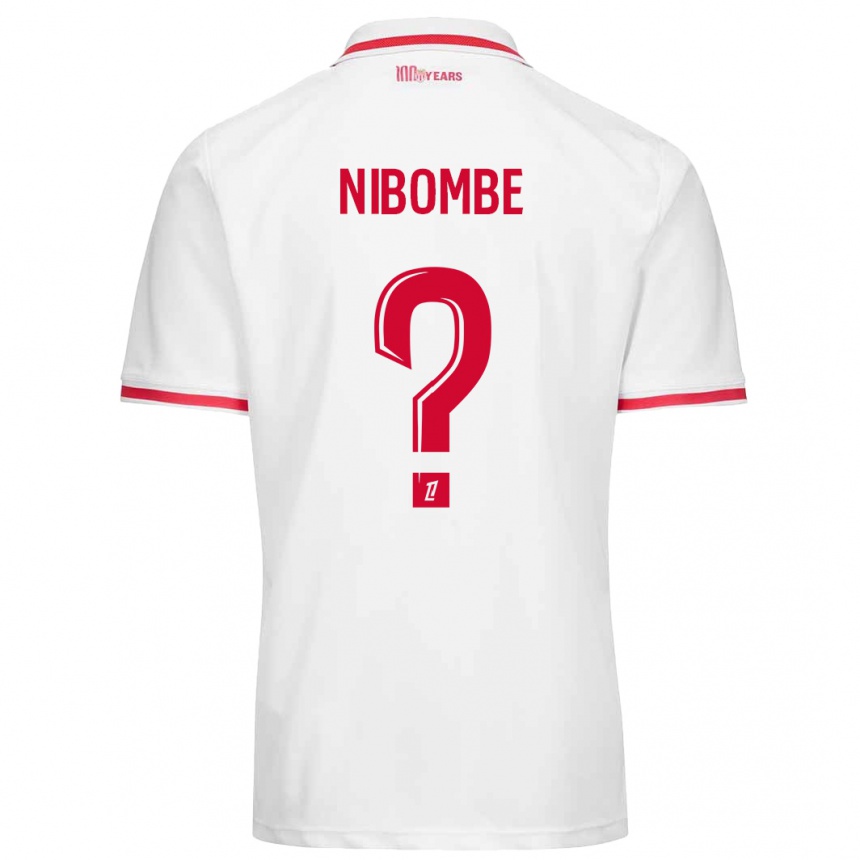 Kids Football Samuel Nibombe #0 White Red Home Jersey 2024/25 T-Shirt