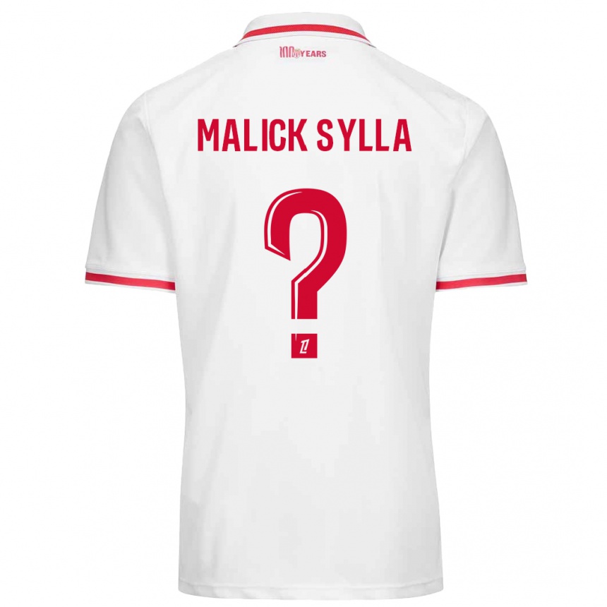 Kids Football Malick Sylla #0 White Red Home Jersey 2024/25 T-Shirt