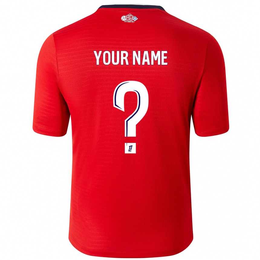 Kids Football Your Name #0 Red White Home Jersey 2024/25 T-Shirt