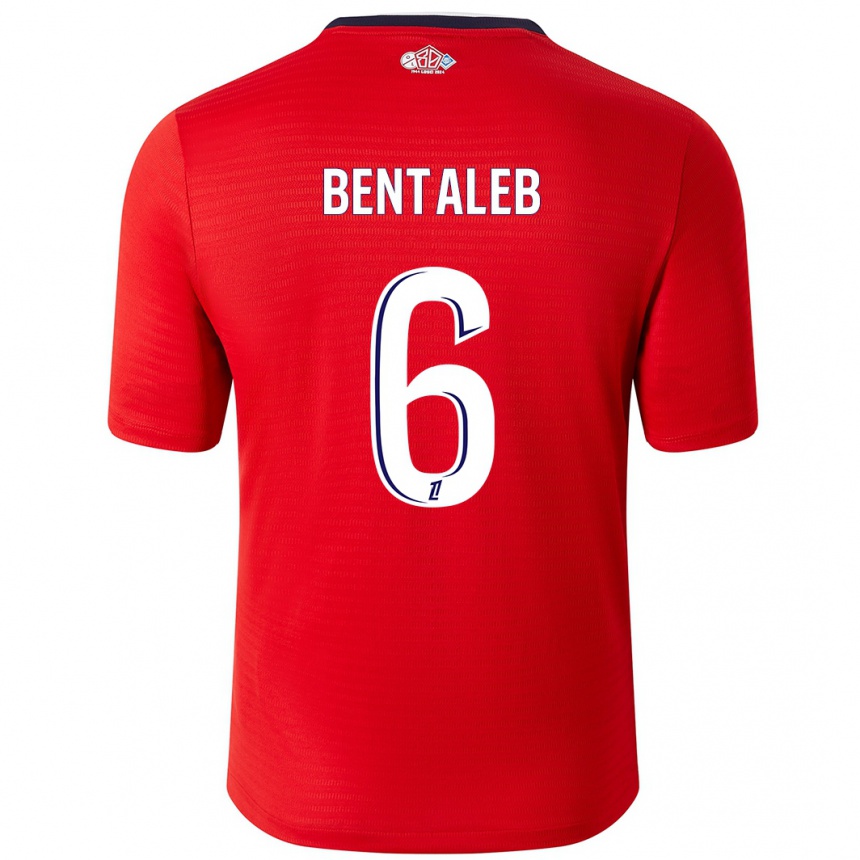 Kids Football Nabil Bentaleb #6 Red White Home Jersey 2024/25 T-Shirt