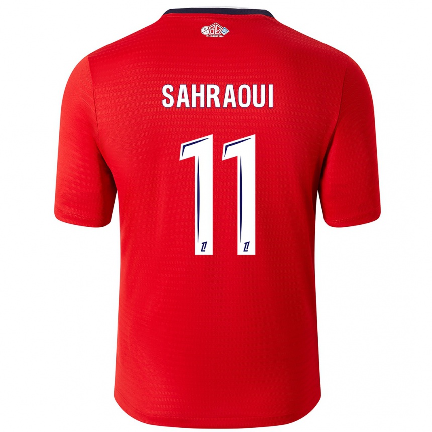 Kids Football Osame Sahraoui #11 Red White Home Jersey 2024/25 T-Shirt