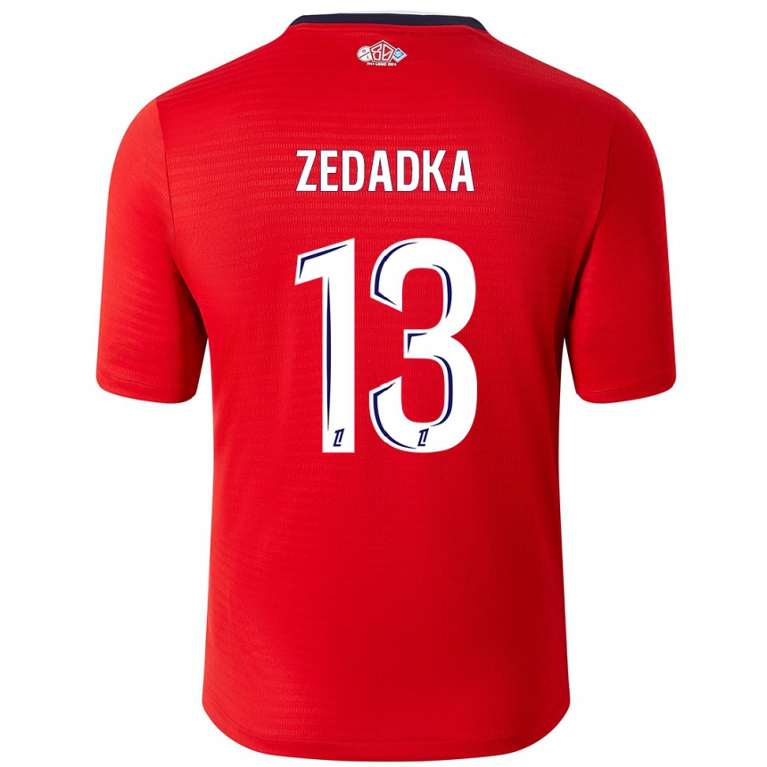 Kids Football Akim Zedadka #13 Red White Home Jersey 2024/25 T-Shirt